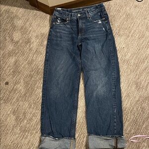 American Eagle Outfitters Dark Blue Straight Leg Jeans